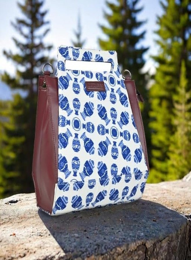 Bot Bag handbag for women Blue pottery Motif Stylish Bags for Office Use | Stylish Tote for Office Use | Purse for Women - Image 2